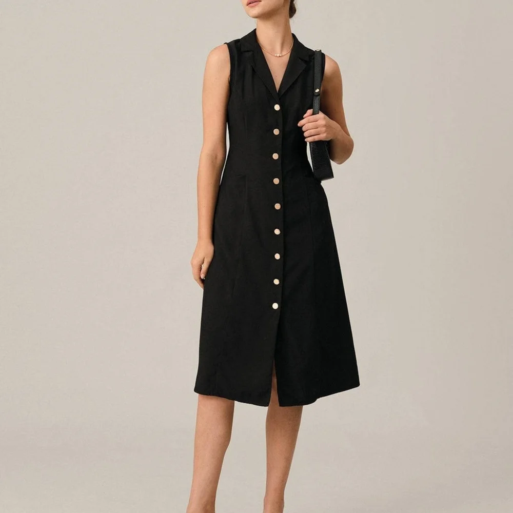 V-Neck Tunic Midi Dress - Picture 4 of 5